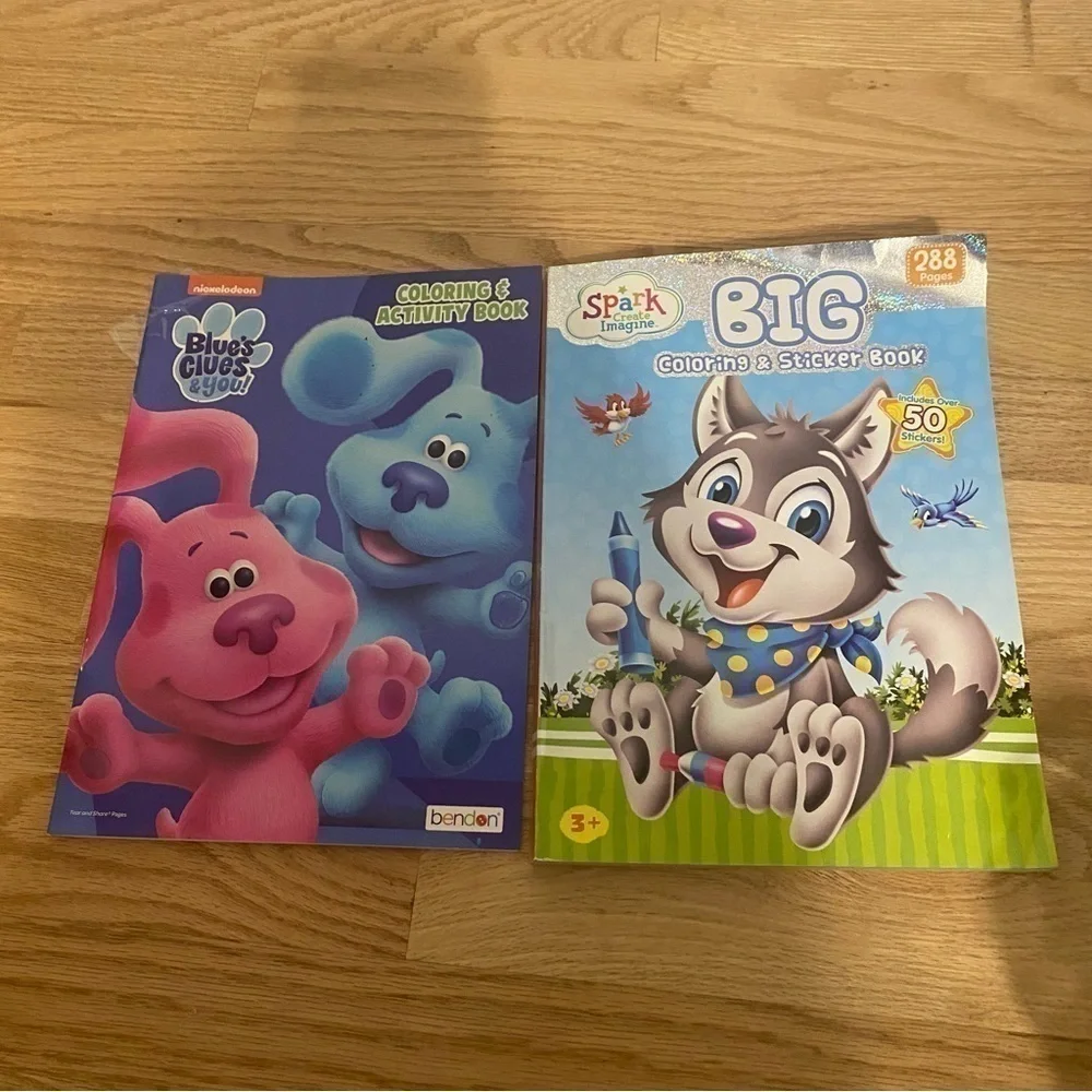Blue’s Clues Coloring Book Big Wolf Sticker Book Bundle NEW Nickelodeon